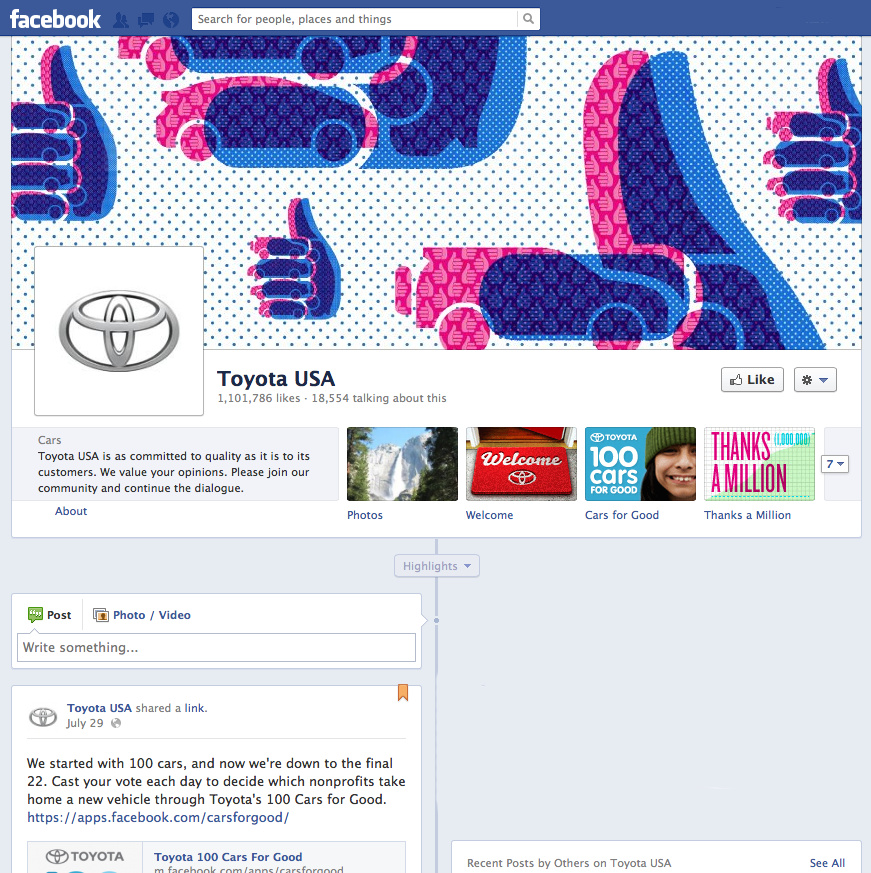 Social Media Tips and Tricks from Successful Businesses | COSO Media | Toyota facebook page